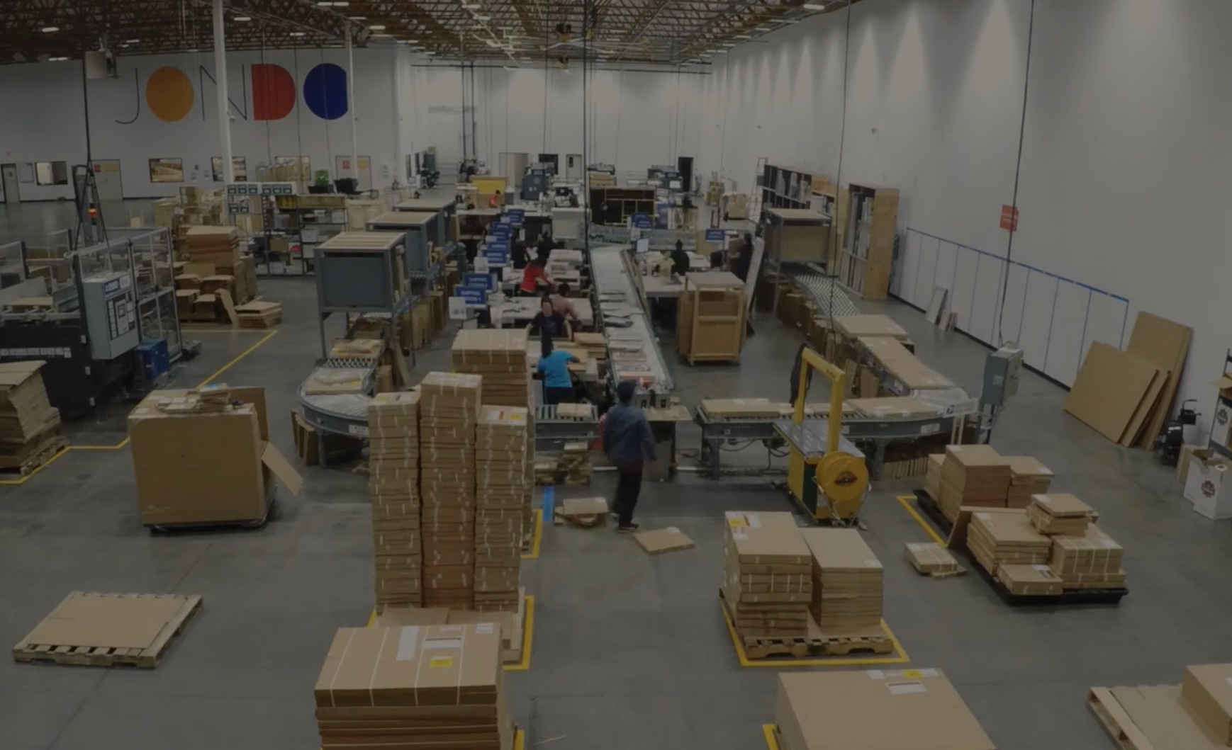 Jondo production floor — print-on-demand at scale